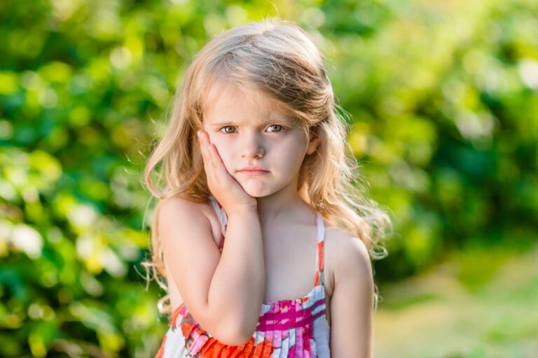 Child experiencing a toothache